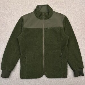 Taylor Stitch Truckee Jacket Mens 42 Green Full Zip Fleece Mock Neck Hiking Zip‎